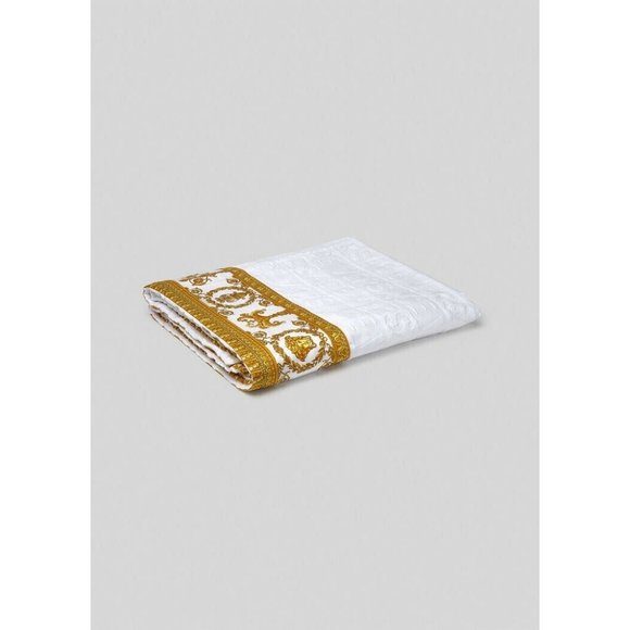 NEW Versace Baroque Jacquard White Gold Medusa Bath/Beach Towel 76.77" x 57.09" - Picture 4 of 5